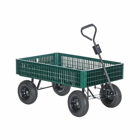 Vestil Landscape Cart, Plastic Crate LSC-3052-PCW